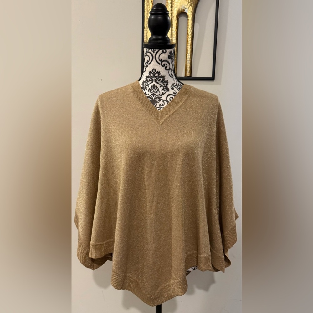 Michael Michael Kors Gold V-Neck Poncho